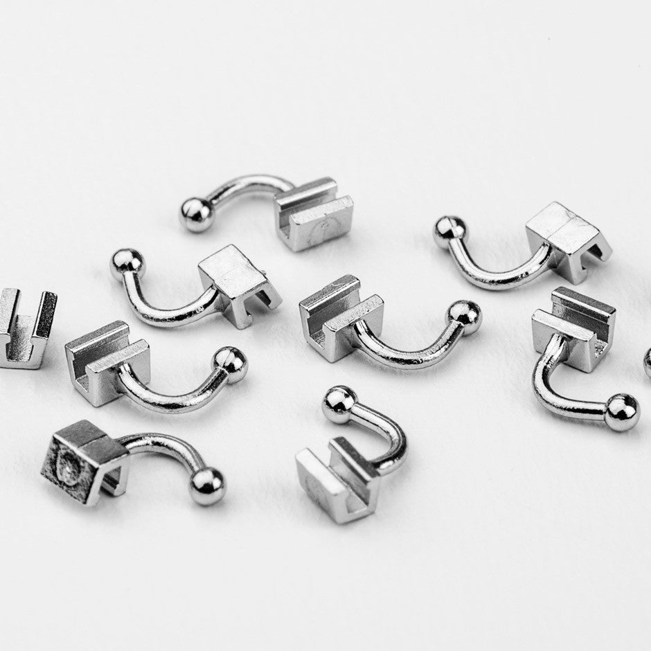 Crimpable hooks, curved pack 10