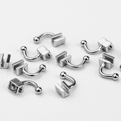 Crimpable hooks, curved pack 10
