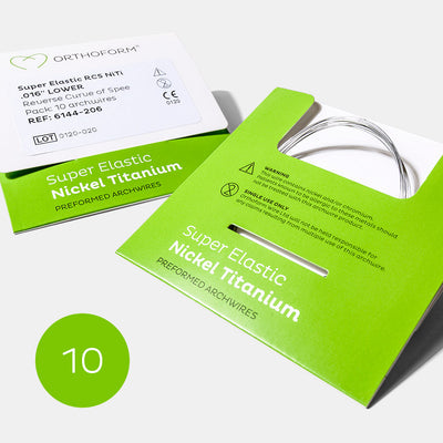 reverse-curve super elastic NiTi archwires, round pack 10