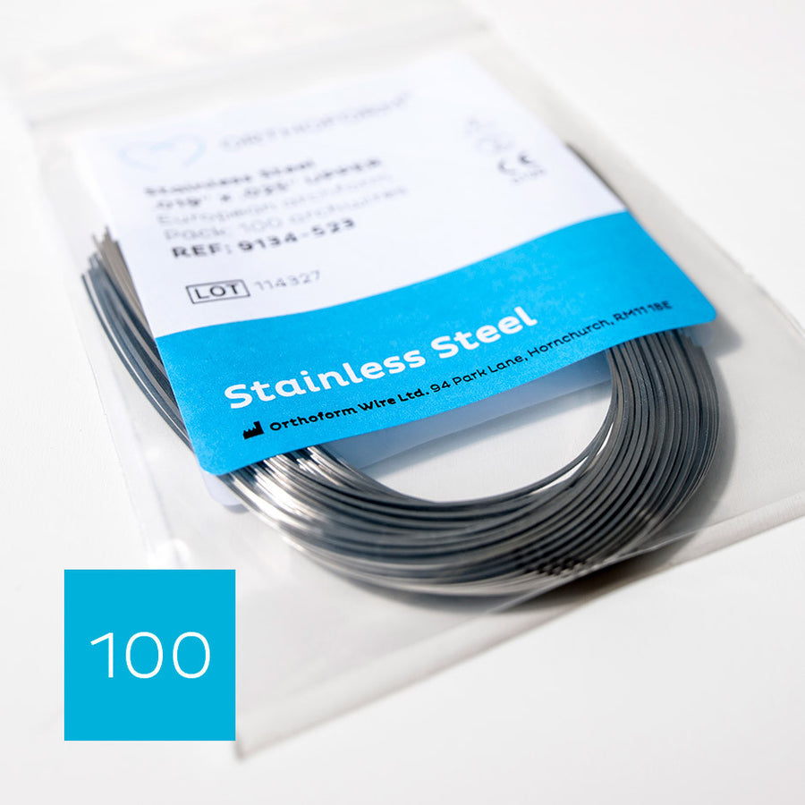 100 Pcs Dental Orthodontic Arch Wire Kit - NiTi & Stainless Steel, Round/Rectangular/Ovoid Shapes